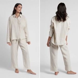 NEW Parachute Linen Shirt and Pants Pajama Set in Bone